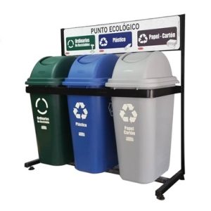 PUNTO ECOLOGICO X 3 TACHOS DE 55 LTS